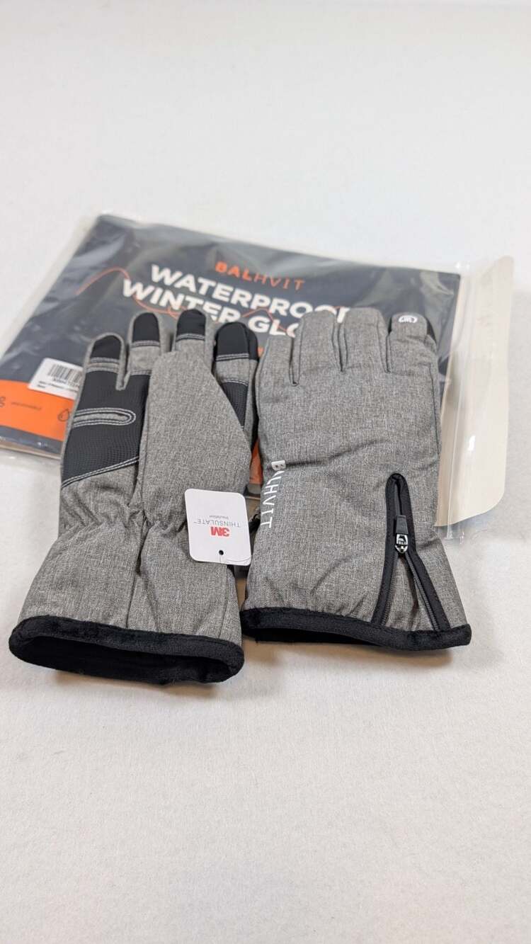 Balhvit -10degrees F Waterproof Winter Gloves Unisex Gray L